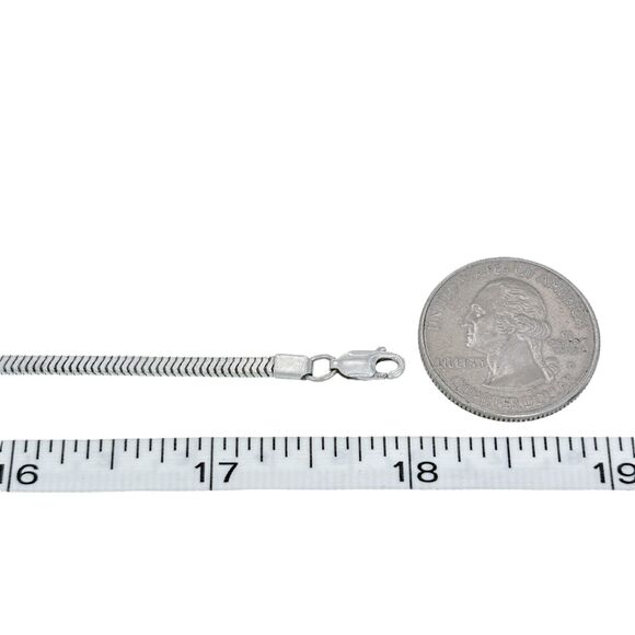 Vintage Italy Sterling Silver 925 2.6mm Flat Thick Snake Chain Necklace 18" - Picture 2 of 3